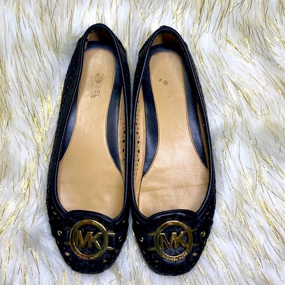 Michael Kors -Fulton Black Woven Moccasin Flat 6.5 - Picture 1 of 13